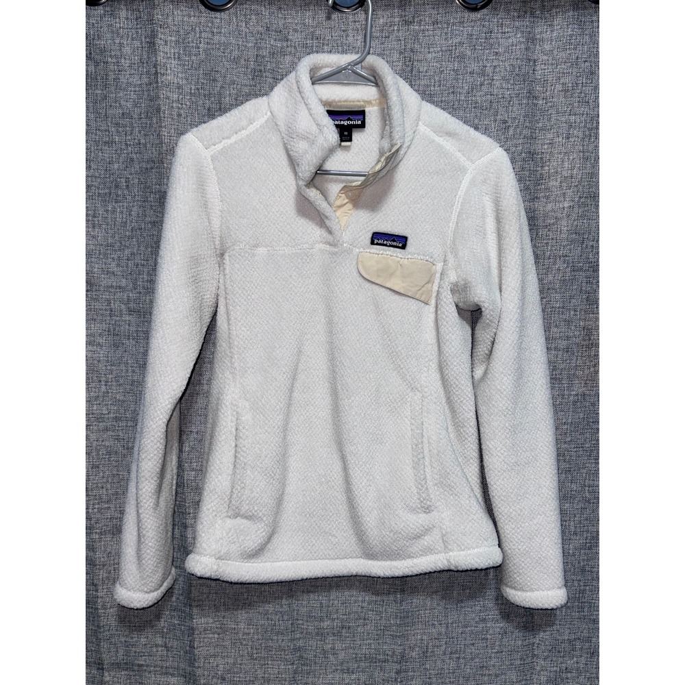 Patagonia Re-Tool Snap-T Fleece Pullover White Polartec XS 25442